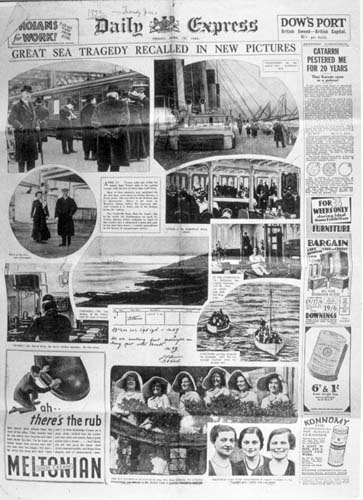 Первая страница газеты "London's Daily Express", 15 апреля 1932.